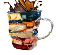 Générique Mug à Café en Verre - Tasse à Café 3D avec Livres Imprimés - Article de Boisson Collectionnable pour Thé, Lait et Eau - Étudiants, Hommes, Femmes et Amateurs de Littérature