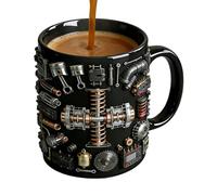 Générique Mug À Café Moteur,Tasse Mécanique Réaliste Et,Mugs À Café Moteur En Cérasmique Aves Poignée Asntidérapante | Pour Thé Boissons Fêtes Saint-Valentin Anniversaire Hommes Petit Ami Amateurs