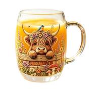 Générique Mug à Café Motif Vache, Verrerie à boire avec poignée, Décoration pour Cuisine, Tasse À Latte Et Verres À Jus, Pour Lait, Eau, Thé, Boissons Fraîches, Cappuccino, Cuisine, Restaurant,