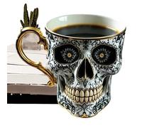 Générique Mug à Café, Mug à Café en Résine Tête de Crâne Halloween, Vaisselle À Boire Mode Urbaine Objet Collectionnable Décoration Art Sombre Pour Maison Hôtel Camping Dortoir