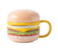 Générique Mug à Café, Mug Isotherme avec Couvercle, Mug à Hamburger, Mug à Thé - pour Les Pendaisons de Crémaillère, Poignée Jaune