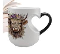 Générique Mug à Changement de Couleur 400 ml Gobelet Cœur Vache