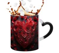 Générique Mug à Changement de Couleur, Poignée en Forme de Cœur Tasse Amusante, 325ml Grande Capacité Tasse à Boire, pour Thé Latte Cappuccino Lait Jus Soda Bière Cuisine Fête