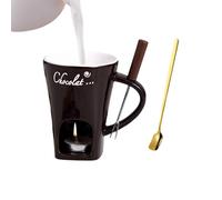 Générique Mug à Fondue au Chocolat,Pot À Fondue Portable en Céramique pour Les Desserts avec Coupe À Fondre | Tasse Chauffante pour Fromage Beurre Bonbons,pour Beurre Desserts Snacks Bonbons Et Lait