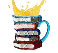 Générique Mug À Livres Empilés - Tasse Bibliothèque à Livres Empilés - Accessoire Littéraire pour Boissons Quotidiennes des Amateurs de Lecture Écrivains Enseignants Ami