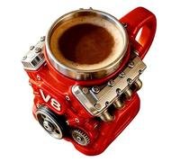 Générique Mug Acciaio Motore - Caffè Originale, Stile Automotive Dettagliato, Portatile Viaggio, Accessorio Unico Appassionati Auto, Idee Regalo | Applicazione per Uomini Marito Fan Auto Collezionist