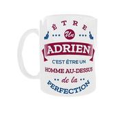 Générique Mug Adrien - Homme au-dessus de la perfection - Cadeau personnalisé prénom