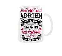Générique Mug Adrien - Un nom, une fierté, une histoire, aucun rival - Cadeau prénom personnalisé