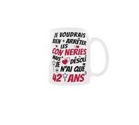 Générique Mug Anniversaire 42 Ans - Toujours Jeune d'Esprit
