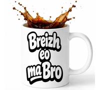 Générique Mug Breizh eo ma Bro - Tasse Bretagne 325 ml - Idée Cadeau Anniversaire, Fêtes, Noël - Mug Blanc Imprimé en France