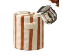 Générique Mug café Tasse de 300 ml peinte à la main | Mug rayé thermorésistant avec orifice pour maison cuisine/salle à manger lait jus latte boissons