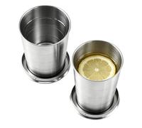 Générique Mug Café Voyage | 2 Pièces Pliables en Acier Inoxydable | Mugs Et De Voyage Café - pour le Camping la Pêche la Randonnée les Road Trips le Sport et l'Aventure en Plein Air