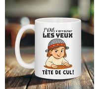 Générique Mug céramique J'vais t'arracher les yeux tête de cul - punshline culte - Bruhle Créations