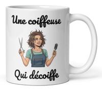 Générique Mug coiffeuse - Tasse cadeau coiffeuse humour « Une coiffeuse qui décoiffe » - Idée cadeau originale femme, salon de coiffure, anniversaire, Noël - Céramique 325 ml