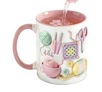 Générique Mug drôle - 330ml Tasse au crochet pour décoration de bureau,Gobelet Eau Esthétique Tasse Café,Pour Maison Bureau École Bar Anniversaire Adultes Amateurs de crochet