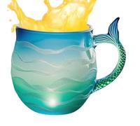 Générique Mug En Verre | Accessoire De Boisson Esthétique Queue De Sirène | Tasses À Boisson Décor De Table Basse | Pour Boissons Et Décoration Bureau Maison Restaurant Bar Adultes Fêtes