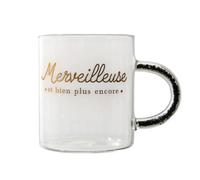 Générique Mug en verre avec message et poignée avec paillettes - Merveilleuse et bien plus encore.
