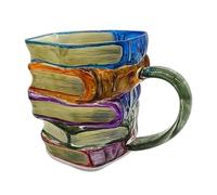 Générique Mug en Verre - Mug Café Livre En 3D Avec Décors Peints | Tasse Élégante pour Thé, Lait et Eau - Idéal pour Femmes, Ados, Étudiants - Utilisation à la Maison, École ou en