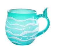 Générique Mug En Verre,Poignée Queue De Sirène Art Moderne - Verres À Café Tasses À Boire Sirène | Pour Thé Chaud Froid Eau Jus Décoration Maison Bureau Dortoir Restaurant Bar Anniversaire