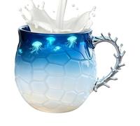 Générique Mug En Verre Vague | 414ml Verre Soufflé À La Main | Tasse À Boisson Pour Amoureux De,Pour Café Chaud Cuisine Salon Restaurant Hôtel Artistes Collectionneurs Enseignants