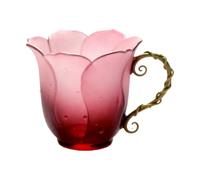 Générique Mug Fait Main En Forme De Pétale Avec En Forme De Vigne 9 * 8.5 Cm | élégant Mug En Verre Naturel à Motif Floral | Tasses à En Formes De | Pour Cuisine, Les Jus, Thé Et Les Cocktails