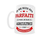 Générique Mug humour agricultrice - « Je ne suis pas parfaite mais je suis agricultrice » - Cadeau original femme fermière
