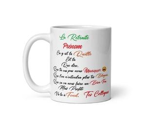 Générique Mug humour retraite la quille personnalisable prénom tasse Voilà la retraite à personnaliser idée cadeau Noël Fête Anniversaire homme femme ami, amie collegue
