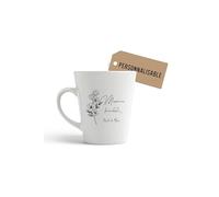 Générique Mug Noël “Mamie d’amour” - Personnalisable avec prénom(s) enfant - Cadeau de Noël grand-mère - Tasse céramique fleurie noir & blanc