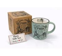 Générique Mug Paris en Céramique 380 ml - Grande Capacité Café Thé Chocolat Chaud - Tasse Parisienne Élégante - Solide & Durable - Coffret Cadeau Prêt à Offrir (VERT)