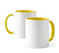 Générique Mug Personnalisé Avec Photo et Texte Les 2 Côtés Tasse Personnalisée-Cadeau Fete Des Mere pour Maman Meilleur Ami Anniversaire-Plusieurs Polices et Couleurs-11Oz (Jaune)