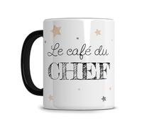 Générique Mug Personnalisé blanc avec texte personnalisable ORIGINAL STAR MUG Anse et Intérieur noir - Cadeau Original pour Homme Femme Anniversaire Bureau Collègue Noël - 330ML