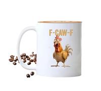 Générique Mug Poulet Rigolo - Céramique 444 Ml | Tasse À Café Avec Mème De Coq Hurlant | Gadget Animalier Pour L'Humour Matinal, Bureau Et Boissons Chaudes Quotidiennes