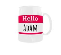 Générique Mug prénom Adam - Design badge Hello my name is - Cadeau original et amusant