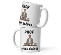 Générique Mug Professeur Humour - “Prof avant élèves/Prof après élèves” - Tasse Cadeau Originale Enseignant, Maître, Maîtresse, Prof d’école, Université - Céramique 325 ml