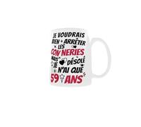 Générique Mug Sagesse 59 Ans - Rire Assuré à Chaque Gorgée!