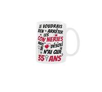 Générique Mug Sagesse et Espièglerie - 35 ans et Toujours Jeune d'Esprit!