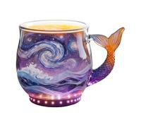 Générique Mug Sirène - Pour Boissons Chaudes Et Froides Toutes Saisons - Tasse à Café en Verre avec Queue de Sirène 3D,pour Maison Camping Dortoir Hôtel Appartement Café Chocolat Thé Lait