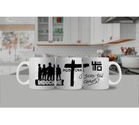 Générique mug, Tasse à Café groupe indochine, je serai ton chaos, chant des cygnes, arena tour, 325 ml, Blanc