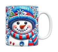 Générique Mugs à Café de Noël,Mugs En Céramique - Mug 3D Bonhomme de Neige 35cl avec pour Thé Chocolat Cadeau
