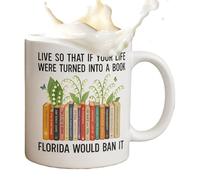 Générique Mugs à Thé,Tasse à Café Amoureux des Livres | Décoration Littéraire 330 ml pour Hommes Femmes Enseignants Bibliothécaires Mères Anniversaire Boissons Chaudes ou Froides en