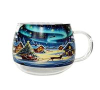 Générique Mugs De Noël Verrerie De Boisson Des Fêtes 300 Ml | Tasse à thé de Noël bas Contenants Festifs De Saison Pour Vin Latté Eau Et Boissons Froides Chocolat Modèle A