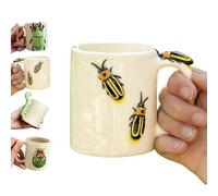 Générique Mugs en céramique Insectes 3D, Collection Jardin, Mug en grès fait main, Robuste, Compatible lave-vaisselle, Pour les amoureux des insectes et de la nature (#C)