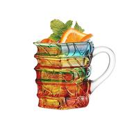Générique Mugs en verre | Mug 3D Pot Empilable Livres - Mug en Verre à Poignée avec Dégradé de Couleurs,Pour Brew Froid, Noël, Anniversaire, Voyage, Maison, Latte,