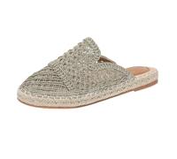 Générique Mules Espadrilles en Crochet Style Bohème Pantoufles Creuses pour Femmes Demi Chaussures d'été Bout Rond Fond Plat un Pied Sandales de Pêcheur Gold Taille 41