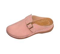 Générique Mules et Sabots Femme Sandales Orthopédiques Compensées Bout Fermé Style Rétro,à Talon Épais,Style Étranger,pour Un Confort Optimal Rose, 38