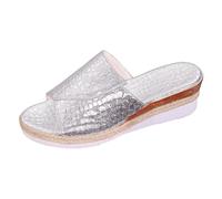 Générique Mules Femme Compensees Plage Piscine Douche Mules Cuir Pantoufles Confortable Pour Femmes Avec Coussin à Bout Ouvert Claquette Compensees Chaussure Mariage Pour Voyages