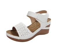 Générique mules femme été confortable,Wide Width Sandals For Women Heels Cute Summer Casual Flat Sandals Open Toe Vacation Sandal Chaussure Escarpin Petit Talon(White,39)