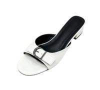 Générique Mules Femme Noires, Bout Ouvert Et Petit Talon Bloc | Mules À Brides Décoratives Et Bout Ouvert. Faciles À Enfiler Pour Bureau, Dîners Et Looks D'Été