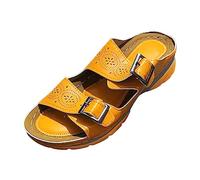 Générique Mules Femme Sandales Été Plates Doubles Lanières Avec Ajustables Chaussures Bout Ouvert Semelle Ergonomique Épaisse Confortable Marche Pieds Larges Quotidien Vacances