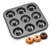 Générique Multi-Cavity Non-Stick Mini Cake Pan, Fluted Tube Pan for Mini Cakes (Grey,9)